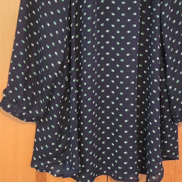 Cabi Style # 5019 Blouse Top Small Navy Blue Green 3/4 Sleeve Martini - Picture 13 of 13